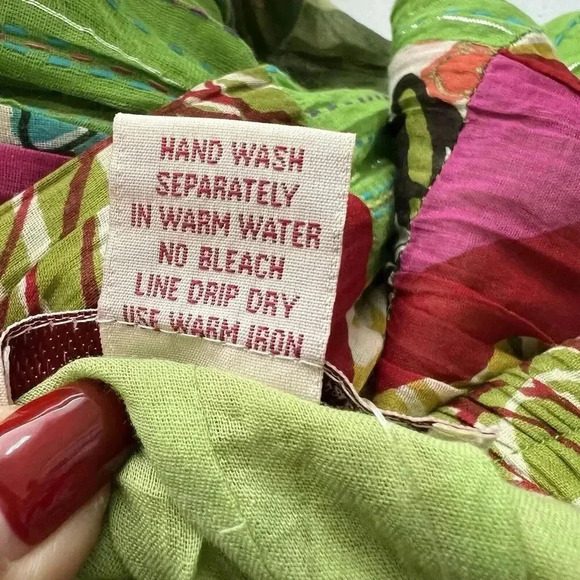 Anü Sz S Colorful Breezy Funky Lightweight‎ Floral Art-to-Wear Skirt Cotton Lux - Picture 16 of 16